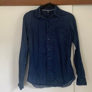 Uniqlo Slim for Denim long sleeve button up top size XS